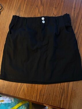 T.J.Maxx Black Mini Skirt with Silver Buttons
